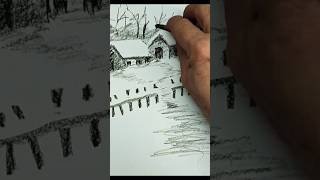 Kış Manzarası sketch drawing art painting [upl. by Bunder]