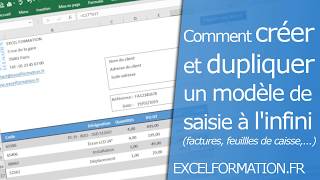 Comment créer et dupliquer un modèle de saisie à linfini sur Excel [upl. by Angel]