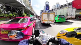 🇹🇭Motorcycle Thailand Riding a motorcycle on the streets of Bangkok Thailand [upl. by Cnahc562]