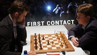 Vincent Keymer vs Magnus Carlsen  First Moves  GRENKE Chess Classic 2019 [upl. by Vincelette92]