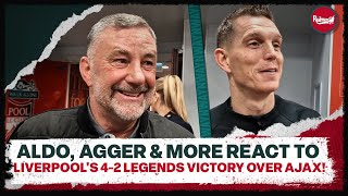 ALDO AGGER amp MORE REACT TO LIVERPOOLS 42 LEGENDS VICTORY OVER AJAX  LIVERPOOL 42 AJAX [upl. by Paxton]