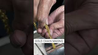 Gold hollow chain making process jewellery jewellerytutorial shorts [upl. by Towroy]