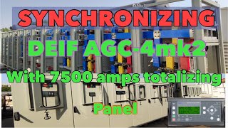 SYNCHRONIZING DEIF AGC4 mk2 with 7500 amps totalizing panel benzblogs [upl. by Kimmi]