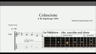 Colascione  J H Kapsberger  1604   Guitar TAB [upl. by Leahcim]