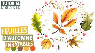 Aquarelle TUTO Feuilles dautomne Très FACILE [upl. by Hobey]