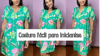 Vestido com nozinho na manga Costura Fácil para Iniciantes [upl. by Lassiter290]