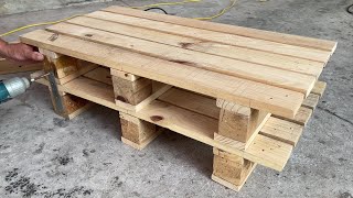 Easy and Cheap DIY Pallet Projects  Create A Rustic Coffee Table by Stacking and Securing Pallets [upl. by Albers]