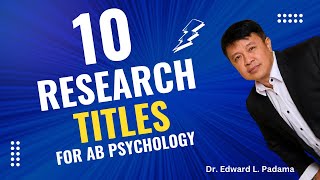 Research titles in AB PSYCHOLOGY [upl. by Yerbua]