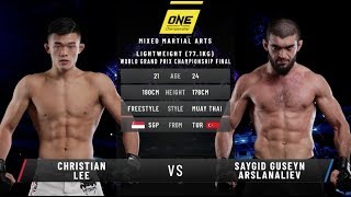 Christian Lee vs Saygid Arslanaliev ONE Century FULL MATCH [upl. by Aidyl]