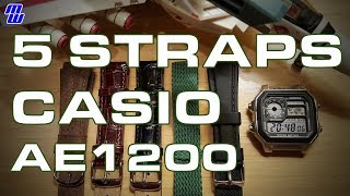 5 Straps on a CASIO AE1200WHD quotRoyalequot [upl. by Kaleena254]