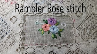 홍진하의자수클래식 Rambler Rose stitch 램블러로즈 스티치 자수기법 독학으로 [upl. by Lebasile]