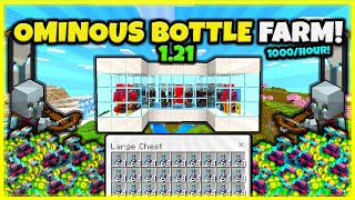 BEST OMINOUS BOTTLE FARM 1000HOUR In Minecraft Bedrock 121 [upl. by Magdalena]