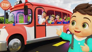 Wheels On The Bus Go Round And Round Colorful Bus  Kids Nursery Rhyme [upl. by Quintilla73]