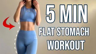 5 Min Flat Stomach Workout  Follow along [upl. by Navetse]