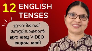 LEARN ALL 12 ENGLISH TENSES  With Examples amp Keywords  Lesson  110  SPOKEN ENGLISH IN MALAYALAM [upl. by Dennis]