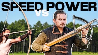 600lb Medieval Crossbow VS 165lb English Warbow [upl. by Merla795]