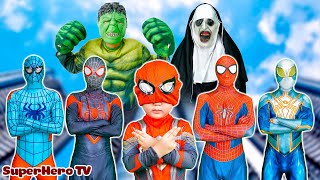 What If ALL COLOR SPIDERMAN In 1 House All Superheroes in Haunted House  Funny Action Real Life [upl. by Alegnave]