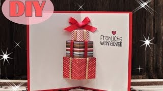 Weihnachtskarten selber basteln 7  Weihnachtsgeschenke  Christmas Card DIY [upl. by Eisdnil]