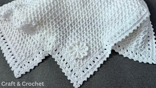 Easy amp Fast Crochet Baby BlanketCraft amp Crochet Blanket 3824  Crochet blanket  Blanket border [upl. by Mariano]