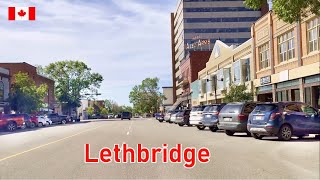 🇨🇦 Driving in CANADA  LETHBRIDGE Alberta  Downtown 4K drive [upl. by Alejo]