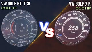 VW Golf 7 GTI TCR vs VW Golf 7 R  Acceleration Battle  0250 [upl. by Lzeil]