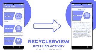 RecyclerView with Detailed Activity in Android Studio using Java  Source Code [upl. by Hanah473]