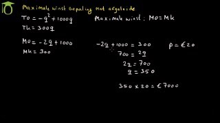 Maximale winst berekenen met afgeleide TO en TK economie [upl. by Larentia340]