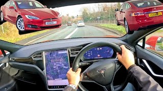 Uncorked Tesla Model S 75D  1ST 14 MILE DRAG TIME [upl. by Mahgem]