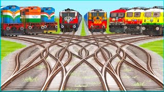 Indian Train Simulator 2024  Bumpy Railroad Track  Eight Trains RACING on Curved Ground Tracks [upl. by Ciel]