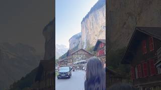 Lauterbrunnen🤩Prettiest Swiss Village⛰️Watch Full vid in link⬆️ lauterbrunnen staubbachfalls [upl. by Acnaib]