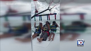 Newly obtained video shows family going up on parasail before accident [upl. by Yetty160]