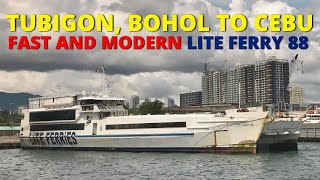 Tubigon Bohol to Cebu City Philippines  Lite Ferry 88 Barko Vlog  Mid Speed RORO Catamaran [upl. by Atnad]