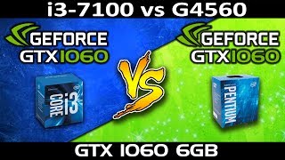 i3 7100 vs G4560  GTX 1060  Gaming Benchmarks [upl. by Koenraad]