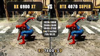 RTX 4070 Super vs RX 6900 XT  Biggest Comparison  1080P 1440P 4k RT  DLSSFSR  ft 7800x3D [upl. by Elrebma733]