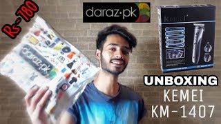 KM 1407 Electric Hair Clipper Trimmer 3 in 1  UNBOXING In Hindi  Urdu [upl. by Atinihs]