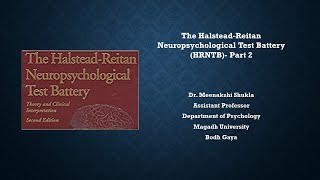 The HalsteadReitan Neuropsychological Test Battery HRNTB Part 2 with Hindi audio [upl. by Ettenyar]