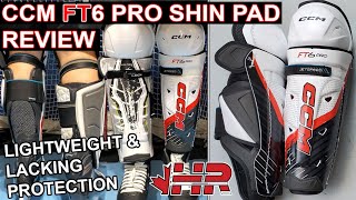 Lightweight and lacking protection CCM Jetspeed FT6 Pro hockey player shin guard pad review [upl. by Anaxor]