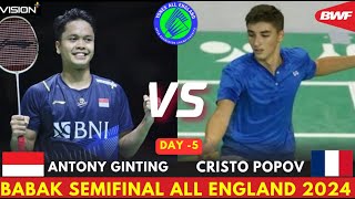 🔴Anthony GINTING INA vs Christo POPOV FRA  Semifinal ALL ENGLAND 2024 [upl. by Thurstan555]