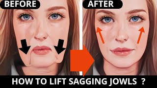 12 MIN  HOW TO LIFT SAGGING JOWLS  SAGGY SKIN FACIAL EXERCISES FOR LAUGH LINES CROWS FEET [upl. by Ynwat]