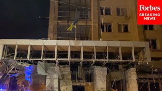 Footage Captures Havoc Caused By Russian Strikes In Kharkiv Ukraine [upl. by Aihcrop]