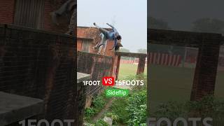 1Foot Vs 16Foots😰Sideflip parkour flip challenge [upl. by Isus]