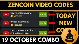 ZENCOIN 19 OCTOBER VIDEO CODES TODAY  ZENCOIN VIDEO CODES TODAY  3 CODES IN ONE VIDEO  PROMO CODE [upl. by Cleo384]