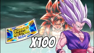 HOW LUCKY WILL I GET WITH 100 LEGENDS FESTIVAL 2024 TICKET SUMMONS DB LEGENDS [upl. by Jeanna]