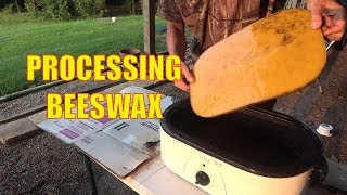 Melting and Processing Beeswax from Bee Hive Comb beekeeping beeswax [upl. by Justinian602]