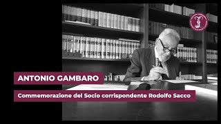 Commemorazione del Socio corrispondente Rodolfo Sacco  Istituto Lombardo [upl. by Inamik]