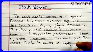 Essay on Stock Market in English  Stock Market Essay  About Stock Market [upl. by Hamaso]