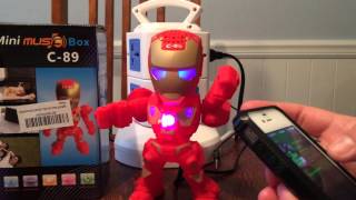 Iron Man Design Wireless Bluetooth Speaker LED Light FM and TF card reader [upl. by Terrel721]