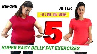 5 Easy Exercise To Lose Belly Fat At Home For Beginners  How To Get Flat Stomach In A Week Workout [upl. by Lydon]