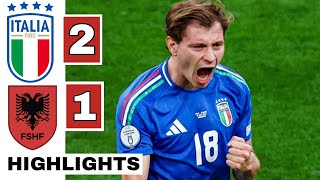 🔵Italy vs Albania 21 HIGHLIGHTS Bajrami Bastoni amp Barella GOALS  EURO 2024 [upl. by Aliak]