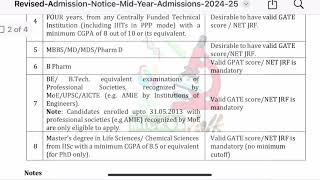 IISc Bangalore phd admission  Mid year admission notice  Apply online [upl. by Nesral]